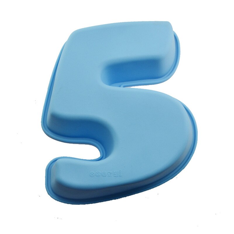 100% Food Grade Large Non-stick Silicone Number 5 Cake Mold Pan DIY Baking Tin Birthday Wedding Anniversary 5th Cake Mould