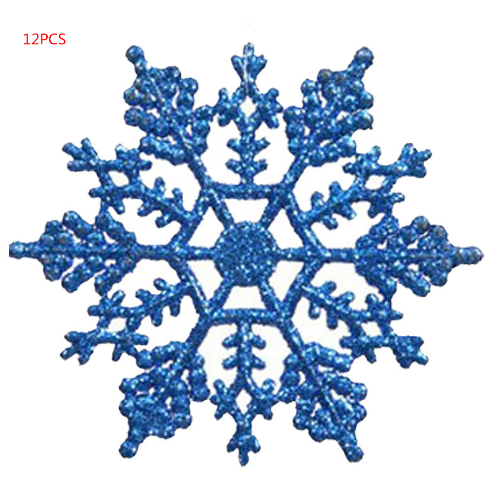 12 Stuks Plastic Kerst Xmas Sneeuwvlok Ornamenten Tiny Sparkling Sequin Glitter Sneeuw Op String Wedding Decor: NO.5