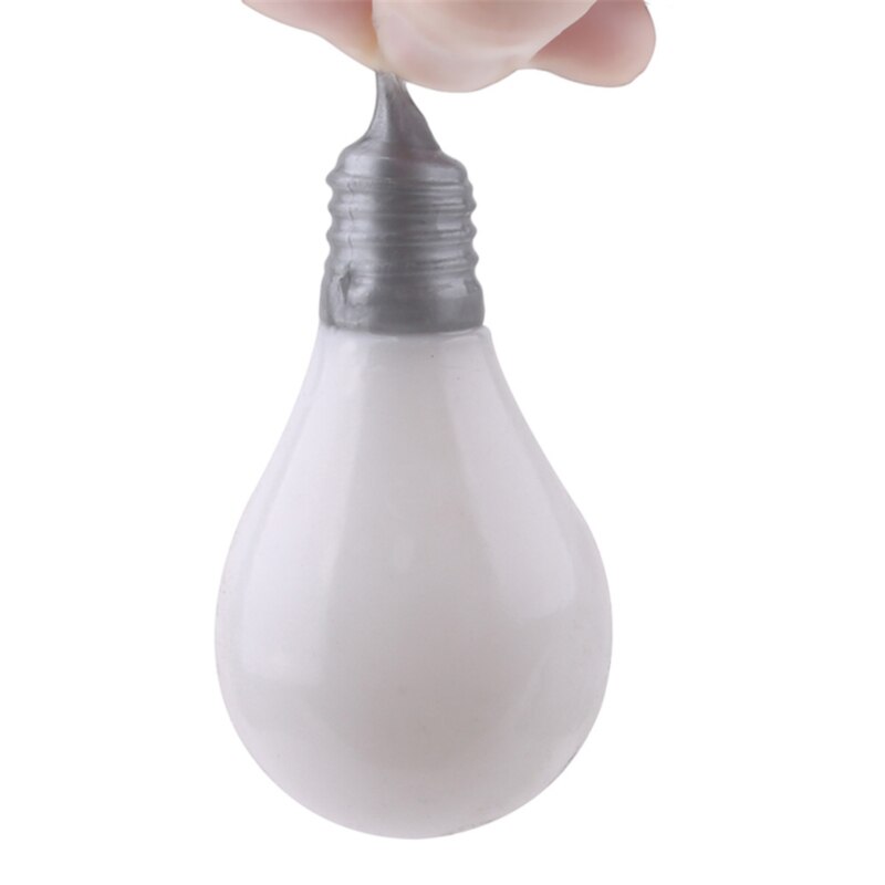 Light Bulb Squeeze Ball Magic Vent Toys Stress Reliever Toy Squish Ball Light Bulb Lamp Splat Ball Novelty Funny Squishies: white