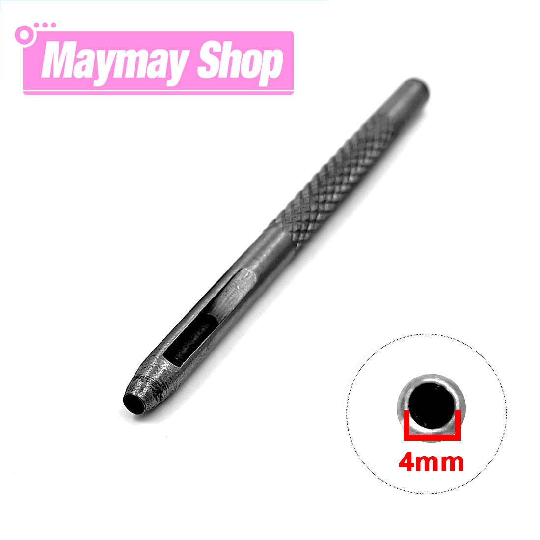 Juego de Ojales metálicos con arandelas para ropa, herramientas de artesanía de cuero, accesorios, zapatos, cinturón, tapa, bolsa, 4mm, 100 Uds.: 1pcs Hollow Punch