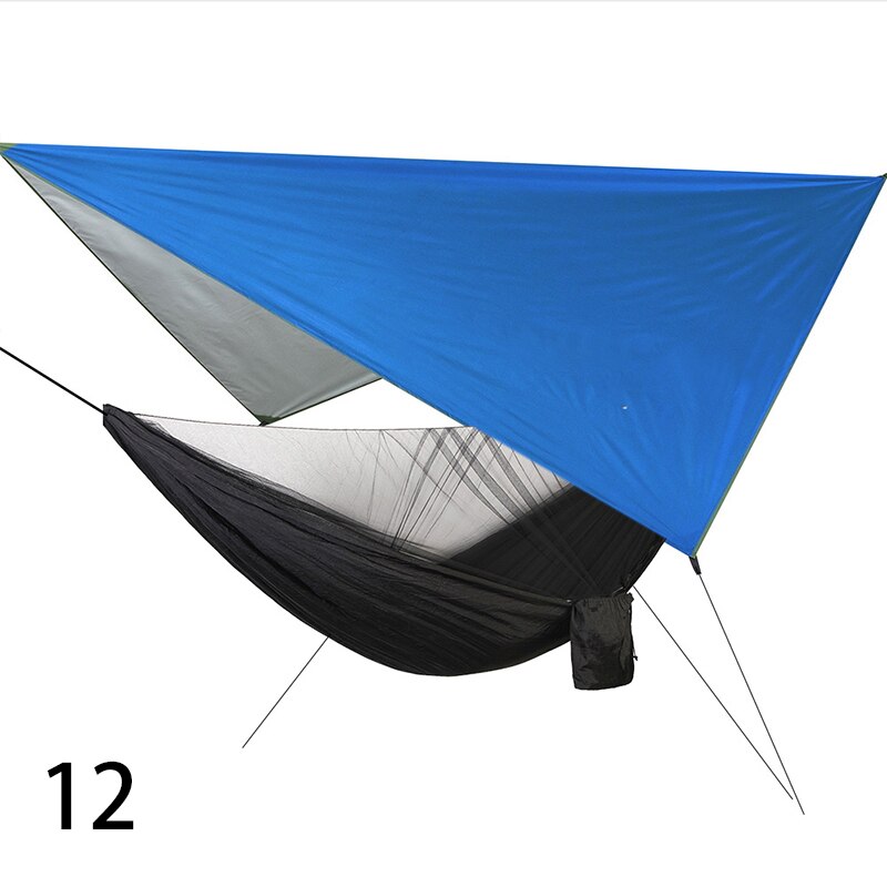 1pcs outdoor camping nylon parachute cloth automatic quick-opening mosquito net hammock canopy set sky tent S7B0983: 12