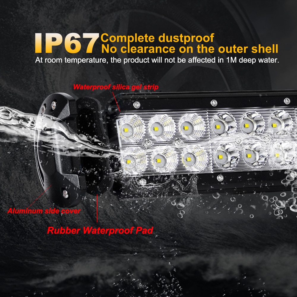 NLpearl 4-20inch Spot Flood LED Light Bar 12V 24V Offroad LED Bar for Car Boat 4x4 Truck 18W 36W 72W 126W Combo LED Work Light