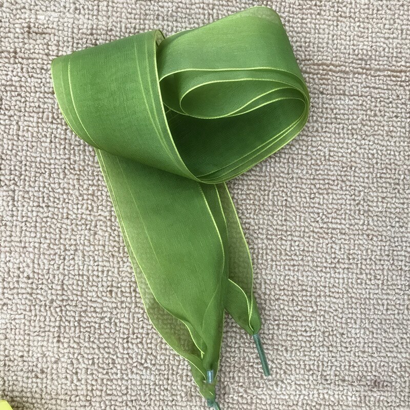 1 Paar 110Cm Mode Shoestrings Vrouwen Schoenveters Platte Zijde Satijn Lint Veters Sneakers Sport Schoenen Kant Boog: green