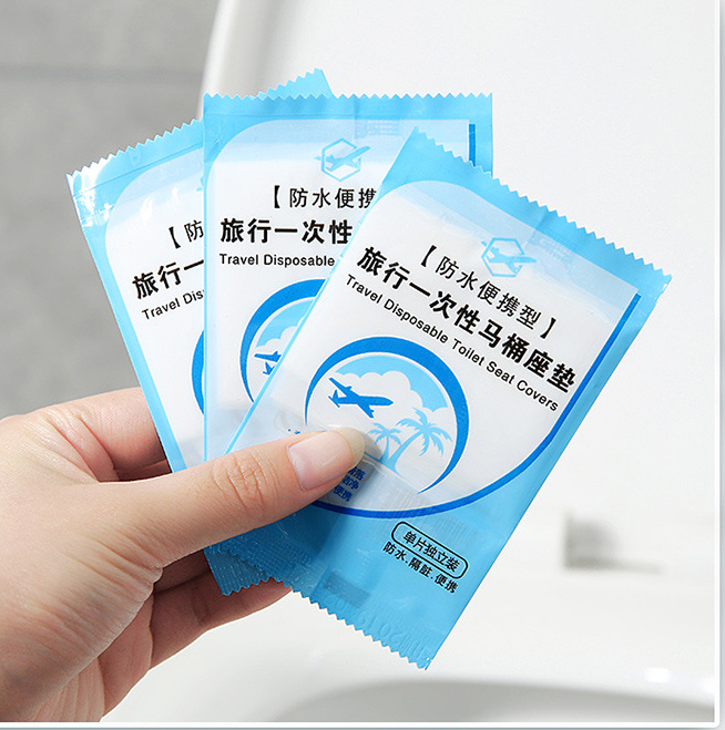 6/50pcs Universal Toilet Seat Cover Sticker Toilet Disposable Waterproof Toilet Paper Pad Antibacterial Maternal Bathroom Tools: 3pcs