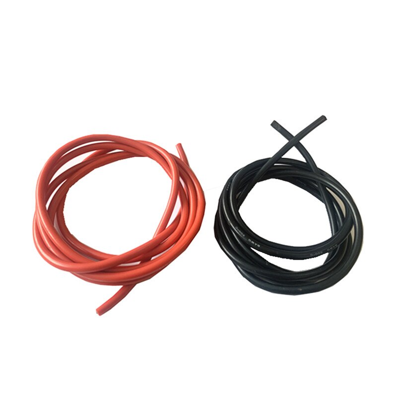 1 Meter Red and 1Meter Black Silicon Wire 8AWG 10AWG 12AWG 14AWG 16AWG 18AWG 22AWG Heatproof Soft Silicone Silica Gel Wire Cable