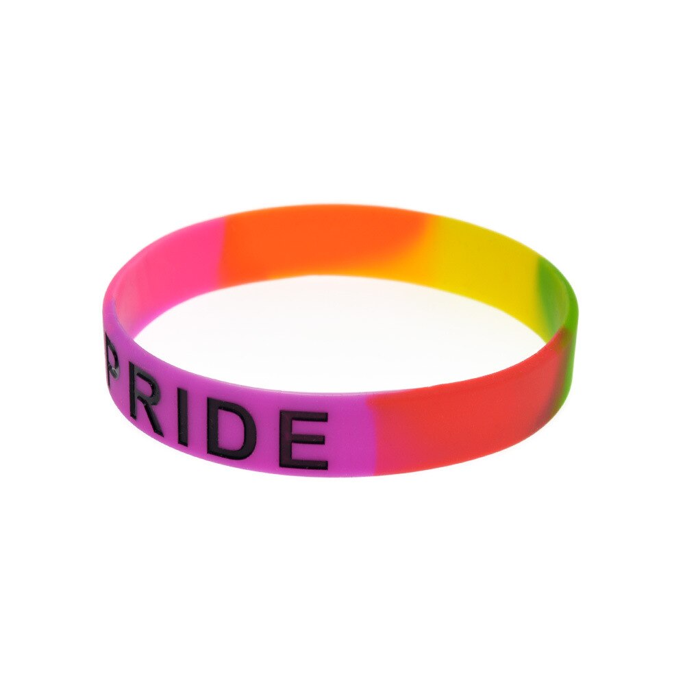 Armbinde Rosa Regenbogen silikon Armbinde konkaven gravierte regenbogen farbe Segment Armbinde