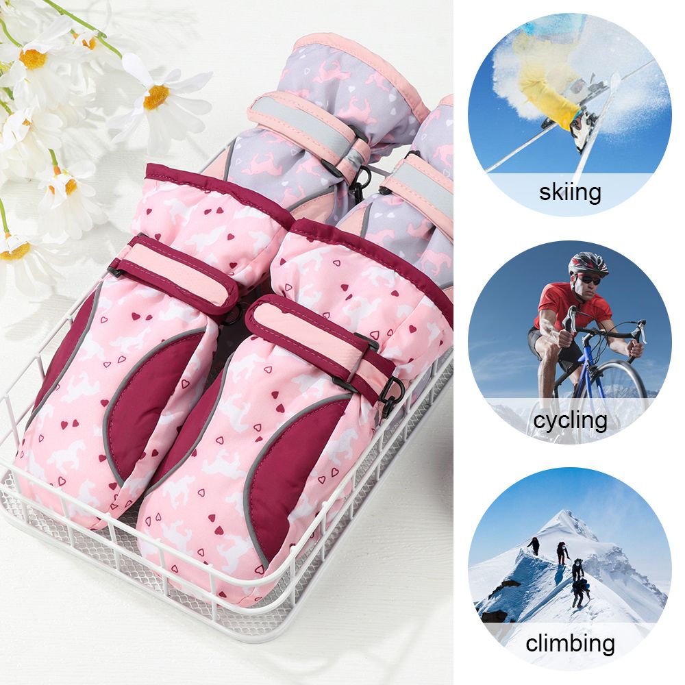 Antislip Winter Moet Kinderen Kinderen Dikker Warm Outdoor Riding Kinderen Ski Handschoenen Sneeuw Snowboard Lange Mouwen Mitten