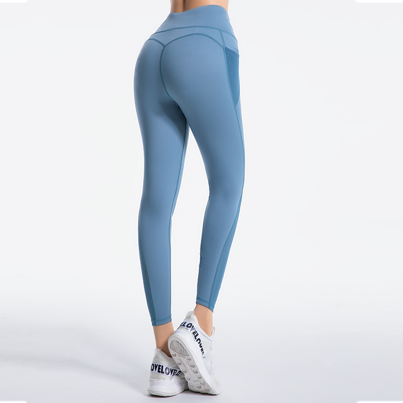 Women Gym Seamless leggings Blue Butt high Waist leggings Sport fitness athletic Booty leggings Fitness vital yoga pants: S    2 / Blue