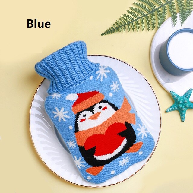 Small practical water bag small mini warm hand treasure cute cartoon warm water bag warm baby: Blue