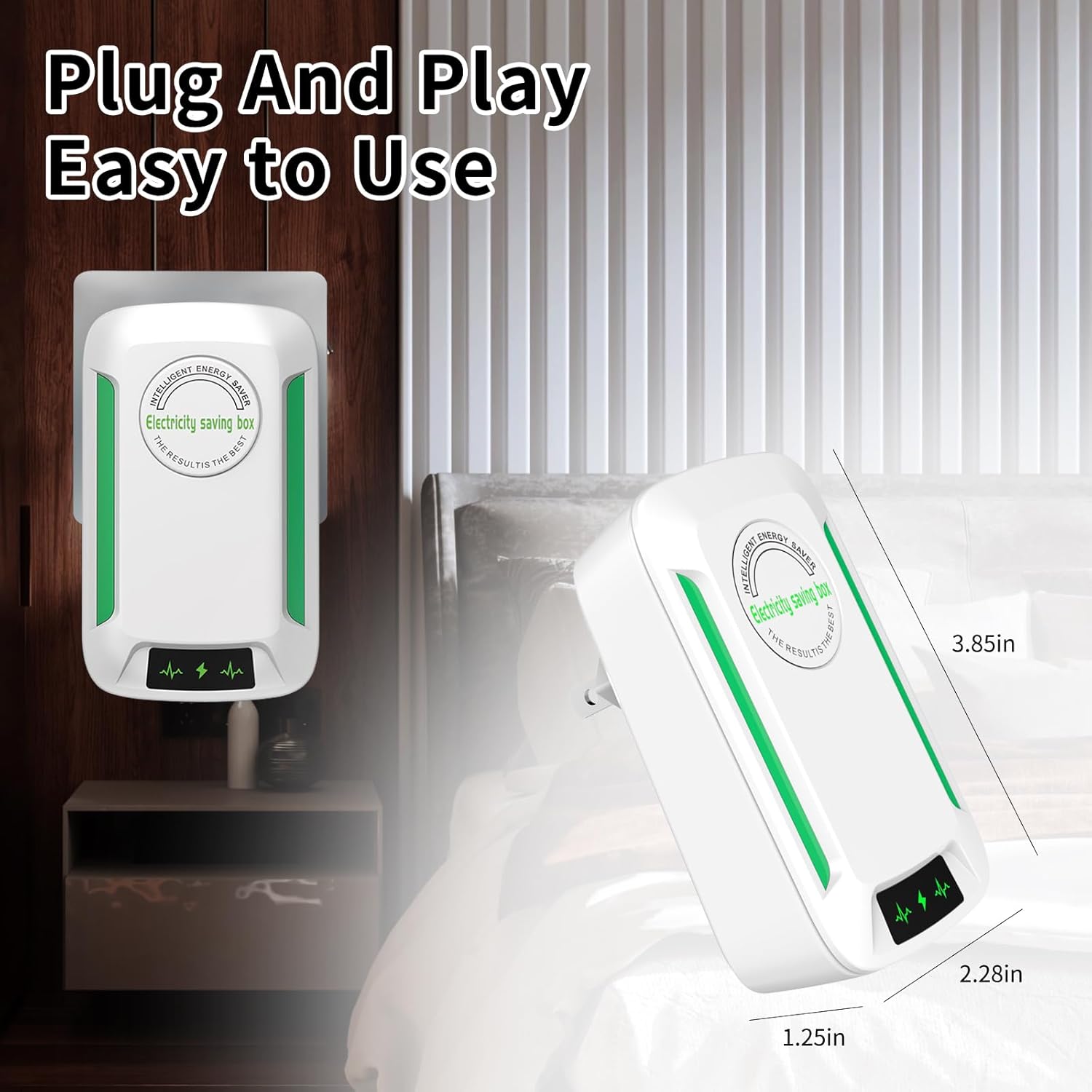 StopWatt Stromsparbox, Energiespargerät, Stecker-in-Spargerät für Zuhause, 90–250 V, uns/EU/UK, Steckeradapter, Energiespargerät