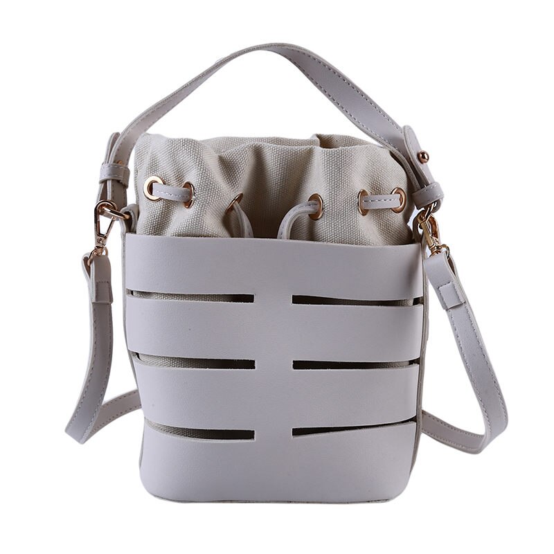 Creatieve Klinknagel Messenger Bag Trekkoord Pu Leer Vrouwen Messenger Bag Mode Crossbody Tas Voor Vrouwelijke
