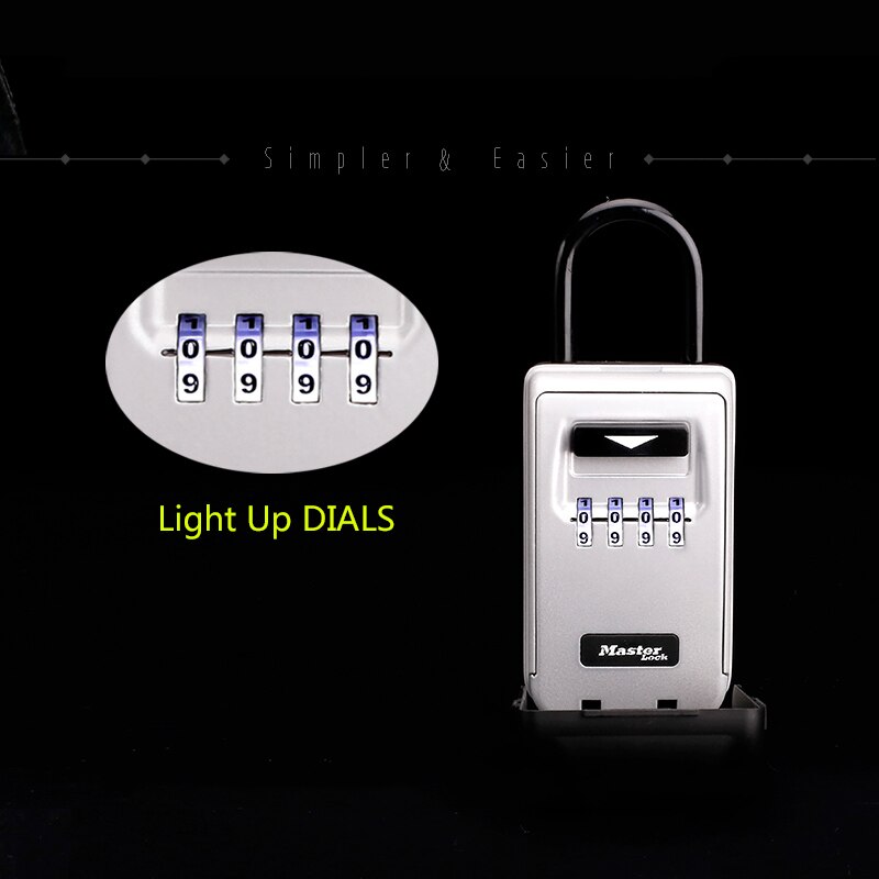 Master Lock Outdoor Key Safe Box Schlüssel Lagerung Box Vorhängeschloss Verwenden Licht Up Dials Passwort Lock Schlüssel Haken Sicherheit Organizer boxen