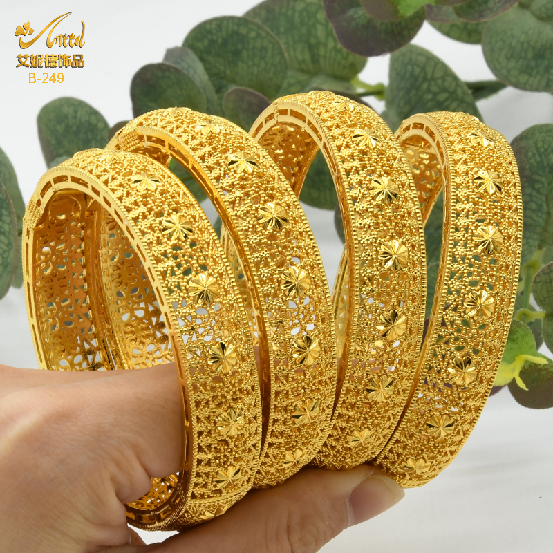 Dubai Armreifen Für Frauen Nahen Osten Gold Farbe Armreif Äthiopischen Saudi-arabischen Armbinde Hochzeit Braut Schmuck Afrikanische Geburtstag