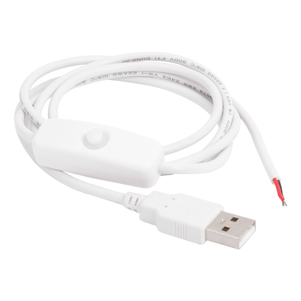 Opladen Cord Extension 1M 5V Usb Voeding Kabel 2 Pin Draad Usb 2.0 Male Charger Cord Extension diy Met Aan/Uit Schakelaar