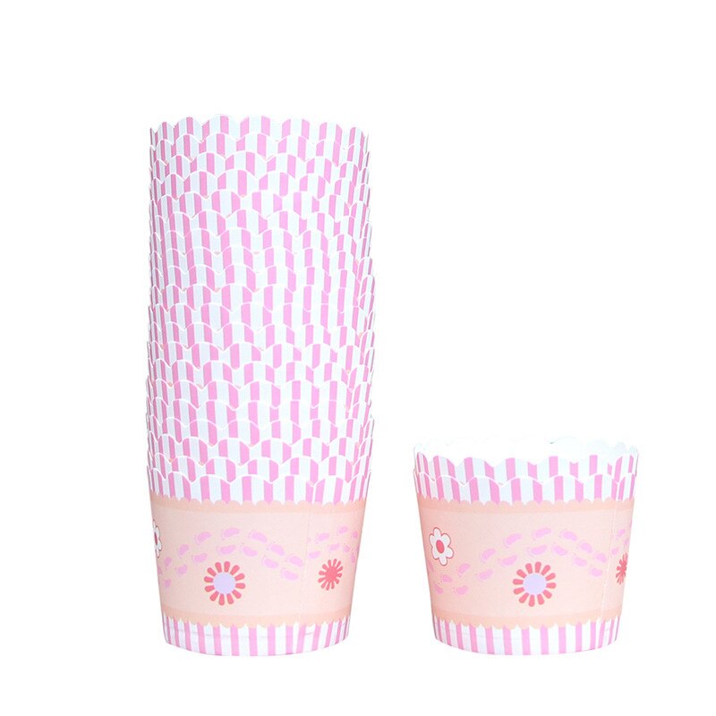 50pcs Pink Waves Cupcake Paper Baking Cups Muffins Cupcake Liner Baking Cups Cases Cake Mold Forms Cup Tray Decorating Tools