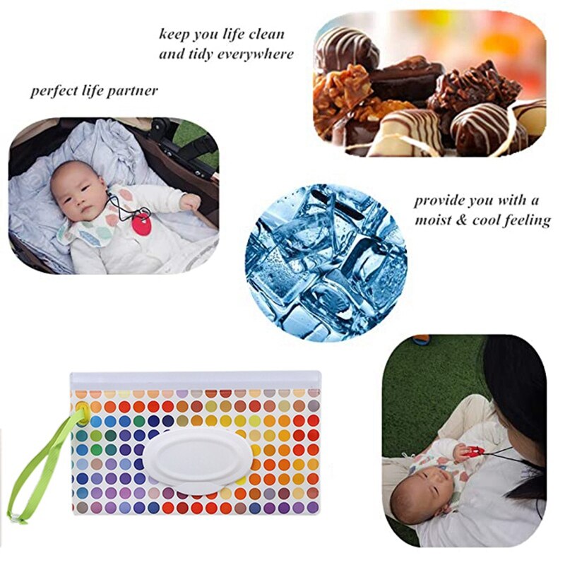 Distributeur humide réutilisable de poche de lingette de 2 pièces pour le bébé ou les lingettes personnelles