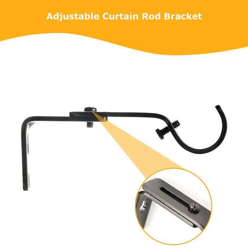 12Pcs Curtain Rod Brackets, Curtain Rod Hanging Brackets, Hang Curtain Brackets For 1Inch And 5/8Inch Rod