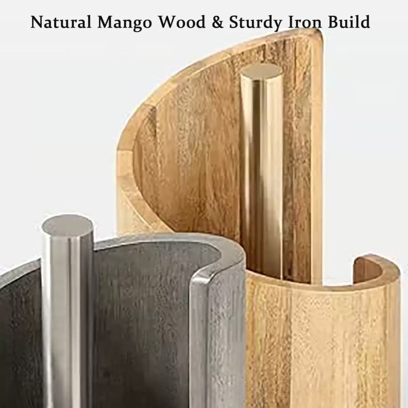 Portarotolo in Legno, Contenitore per Carta Igienica, Decorazione da Scrivania per Soggiorno, Camera da Letto, Ristorante, Casa, Stile Semplice