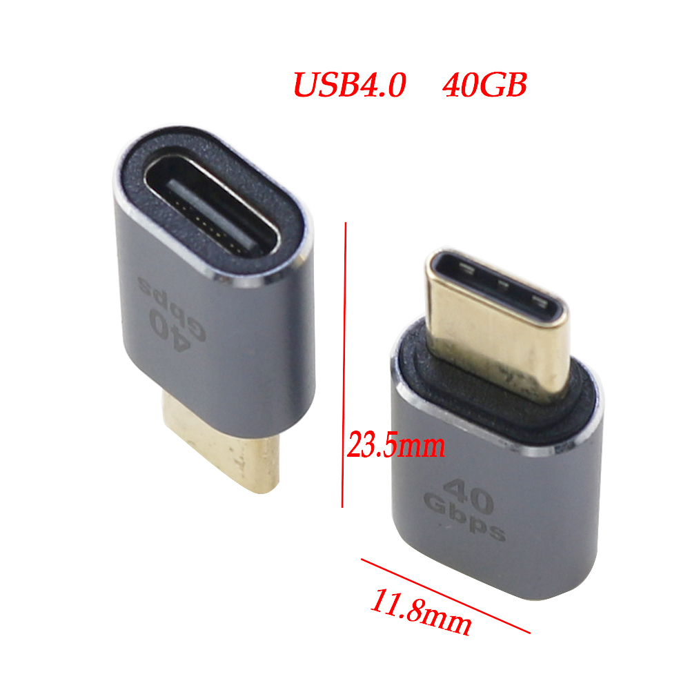 USB-C-Adapter U-förmiger gerader Winkel adapter Typ C Buchse zu Typ C Stecker 40 Gbit/s schneller Daten adapter Konverter Lade adapter: Dark Grau