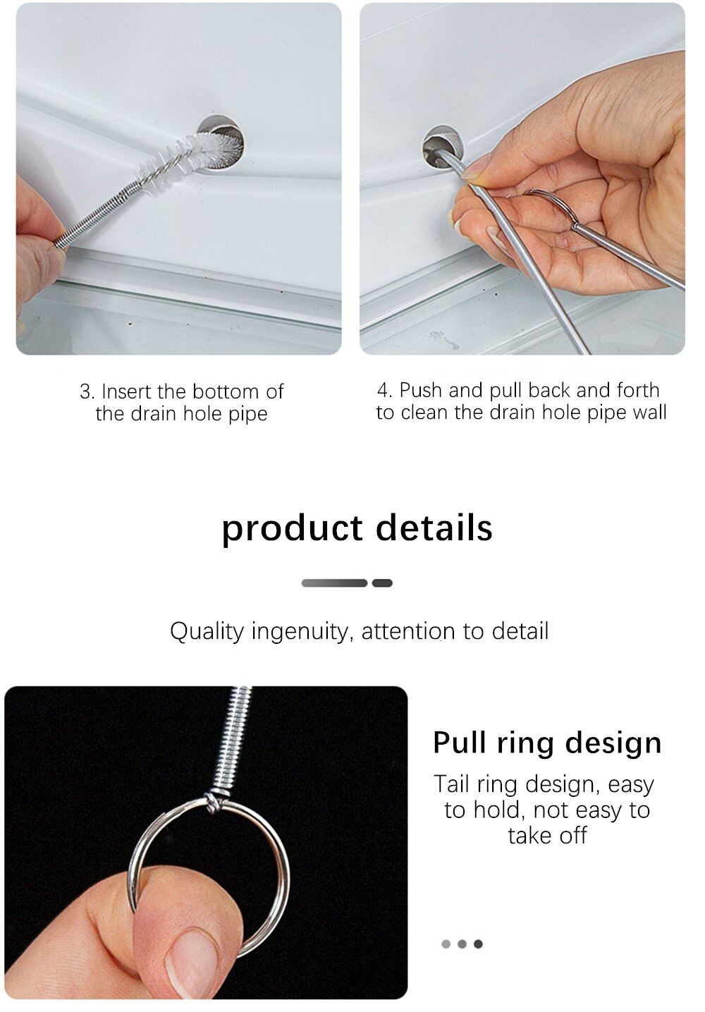 Metal wire kitchen sink refrigerator drain hole dredge cold room water ice blocking the refrigerator water pipe drain dredge