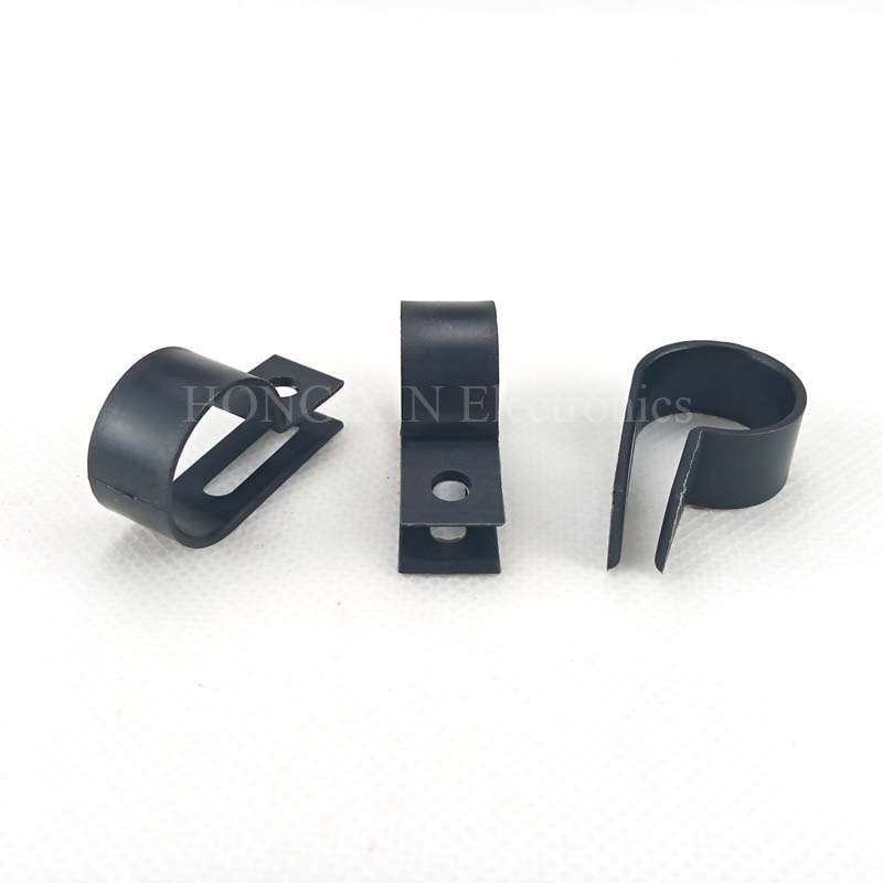 100PCS 16mm R-Type Nylon Cable Clamp 5/8" black R-Type Cable Clamp Cable Clips