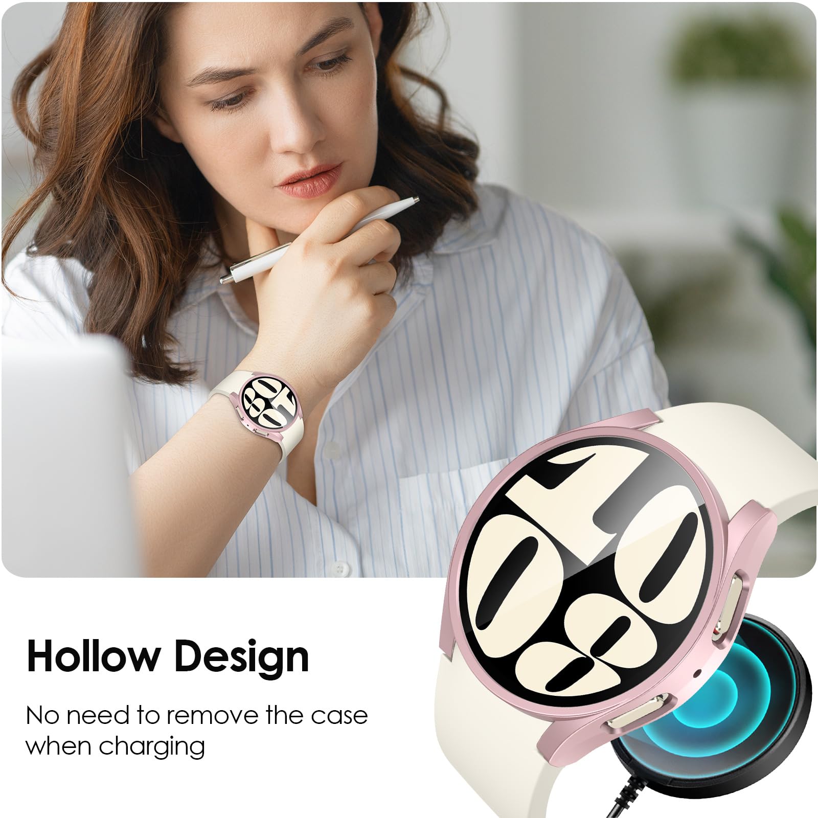 Vidrio + funda para Samsung Galaxy Watch 6 40mm 44mm, cubierta mate para PC, carcasa protectora para Galaxy Watch 6 Classic 43mm 47mm