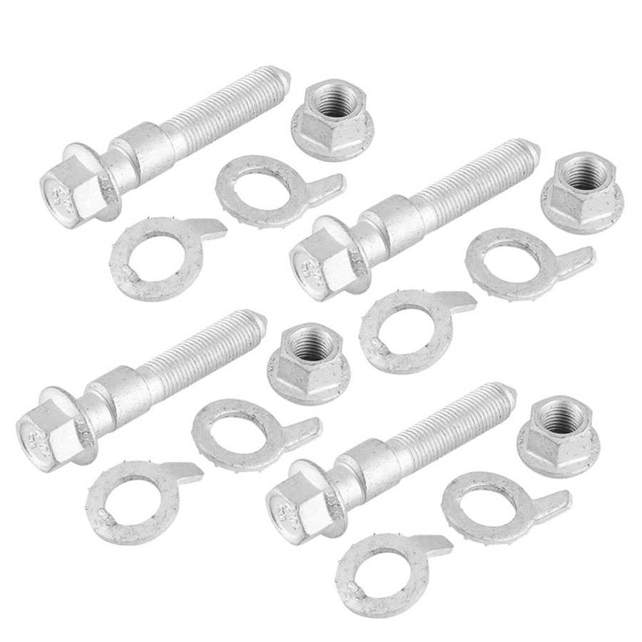 4pcs 0.67in Adjustable Camber Bolts Kit 4 Wheel Positioning Alignment 10.9 Intensity