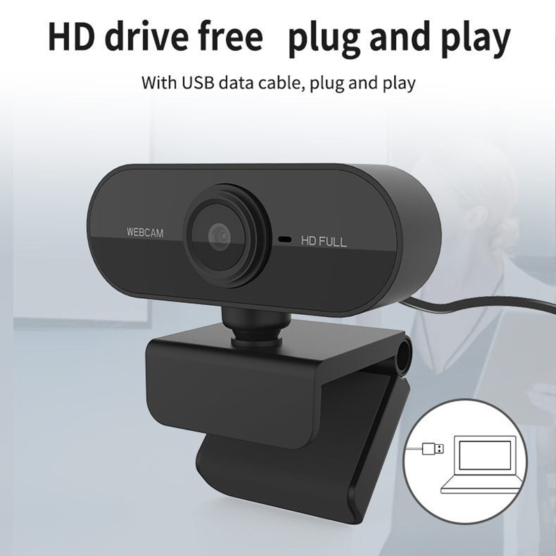 1080P HD Mini Webcam Microphone USB Interface Supports Laptop Desktop Computer Suitable Live Video Call Conference