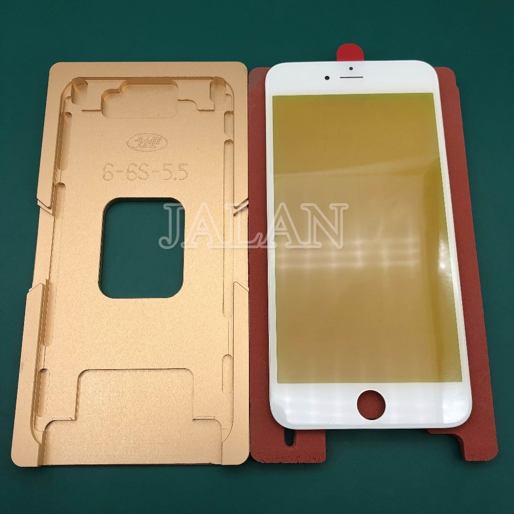 Præcision aluminium form til iphone 6/6p/6s/6sp/7/7p/8/8p/ x/xs/xs max/xr frontglas med rammeposition display laminering brug