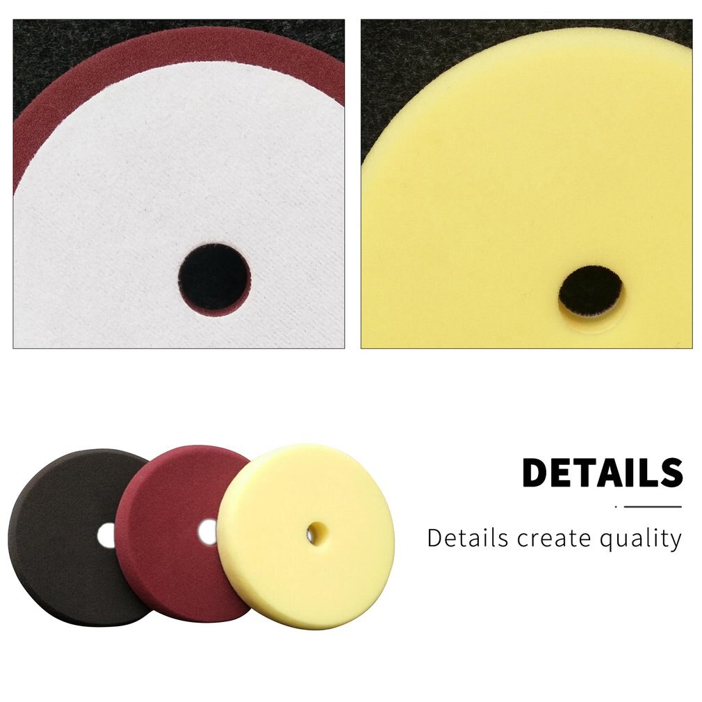 3pcs/set 6 inch/7 inch Sponge Polishing Disc Flat Restoring Disc Polishing Wheel Disc Grinding Self-adhesive Sponge Disc