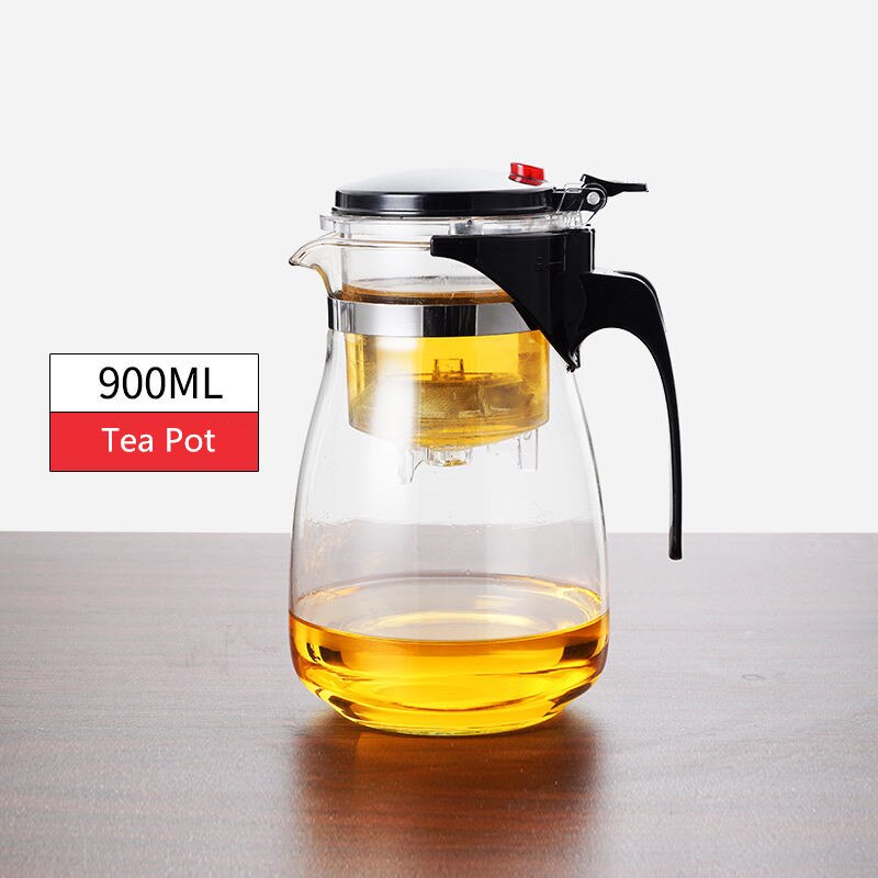Heat Resistant Glass Tea Infuser Tea Pot Chinese Kung Fu Tea Set Puer Kettle Coffee Glass Maker Convenient Office Tea Sets: 950ML Tea Pot