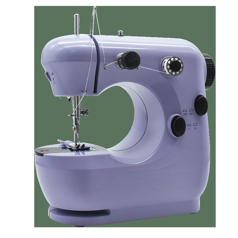 220V EU Plug Multifunctional Electric Mini Sewing Machine With Light And English Manual For Household DIY Apparel Fabric Sewing: 301 Purple