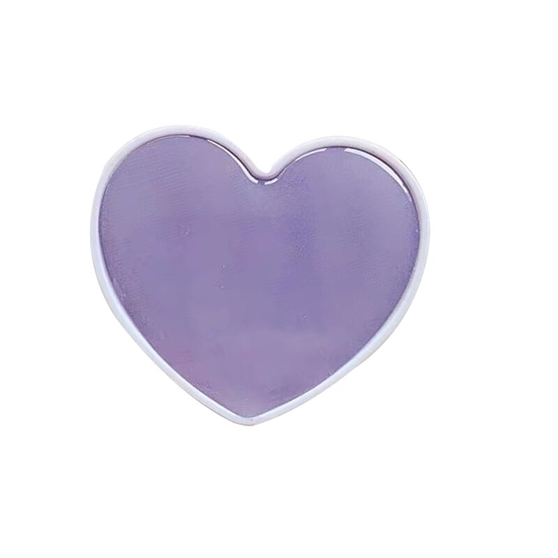 1pcs Pure Love heart shape epoxy glue mobile phone bracket Cute 3D Animal airbag Phone Expanding Stand Finger Holder: Purple