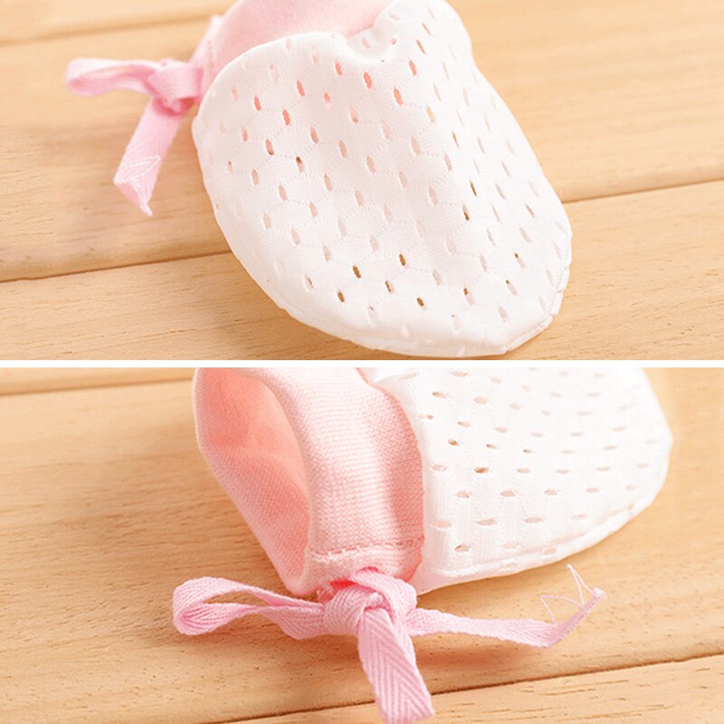 Estate in Mesh Traspirante Guanti Neonato Guanti Anti-Graffi Guanti Bambini Protezione Viso Cotone Scratch Guanti