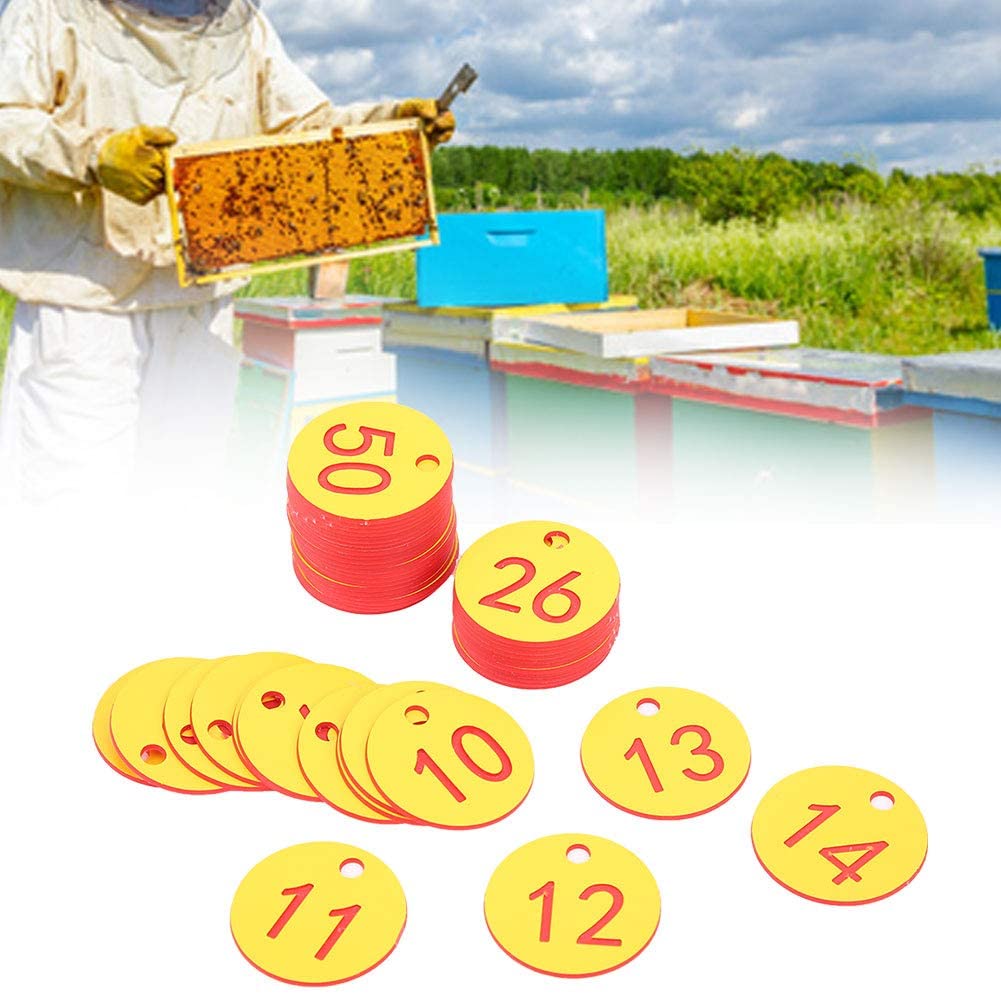 High Number Tag Beekeeping Tool Numbered Tag Husbandry Supplies Farm Number Tag for Animal Husbandry Beekeeping Farm