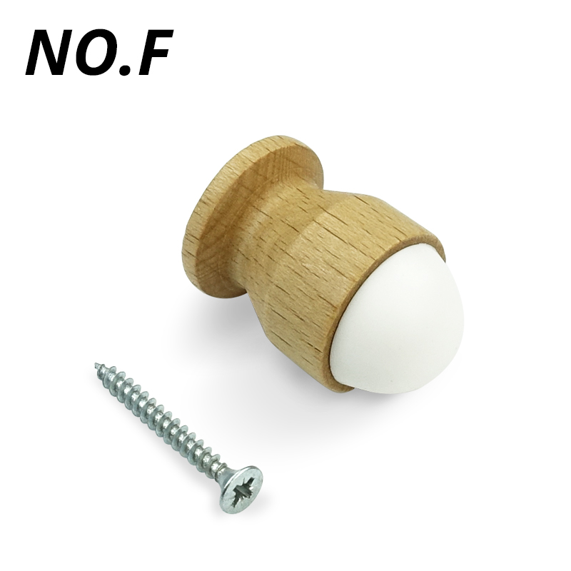 Houten deurstopper siliconenrubber zelfklevend anti-botsing deurwig stop thuis muur vloer meubelbescherming: YELLOW