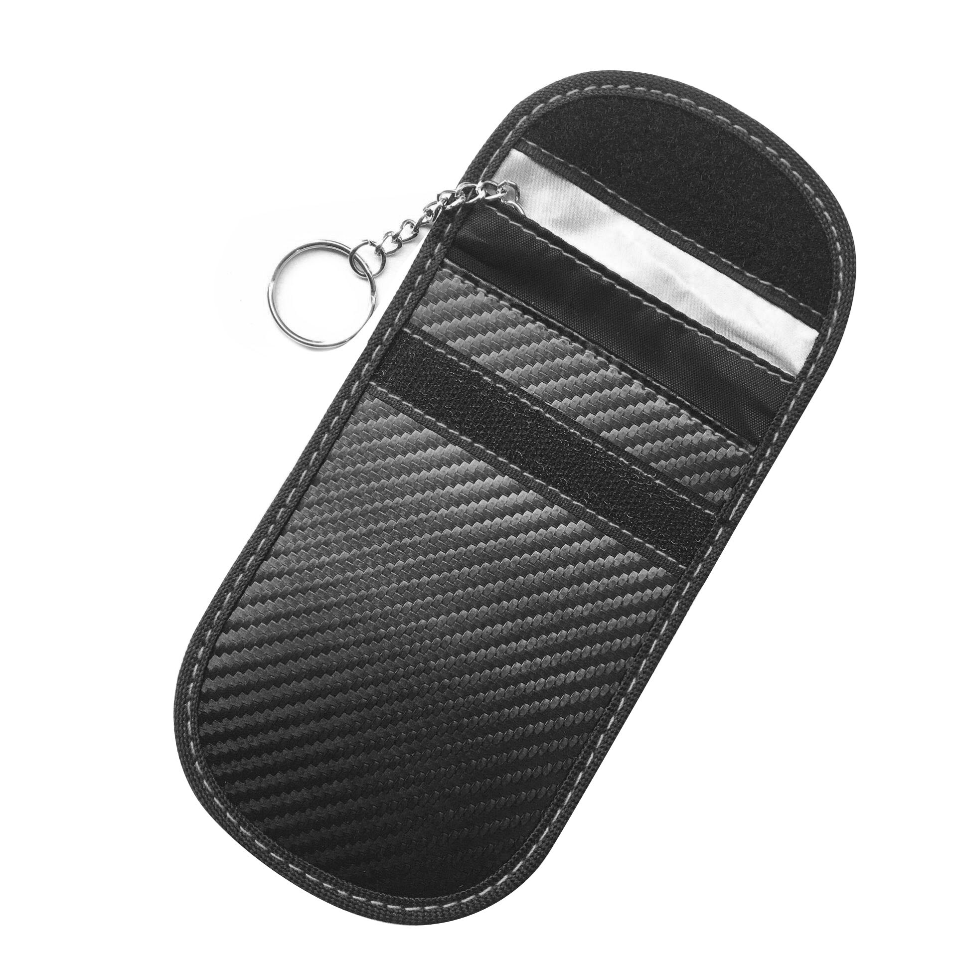 Car Key Signal Blocker Case Faraday Cage Fob Pouch Keyless RFID Blocking Bag Signal Blocking Bag Cover Signal Blocker: Black