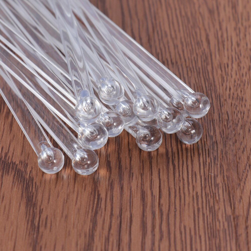 100Pcs Transparent Cocktail Drink Bar Muddler Round Head Stirring Mixing sticks Ladle Stirrer Swizzle Stick