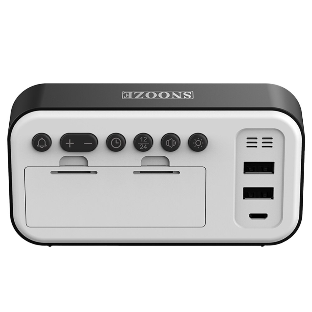 LED Digital Alarm Clock Snooze Dimmer Mirror Surface Clock Without Battery