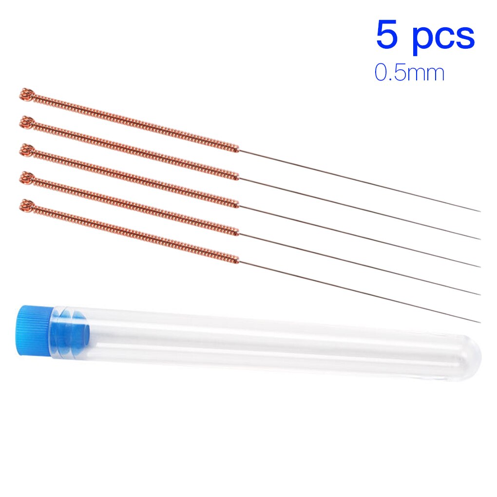 5pcs Nozzle Cleaner Kit 3D Printer Head Cleaning Needle Stainless Steel Extruder Head Cleaning Tool 0.2 0.3 0.4 0.5 0.6 0.8 1 mm: gold 0.5mm