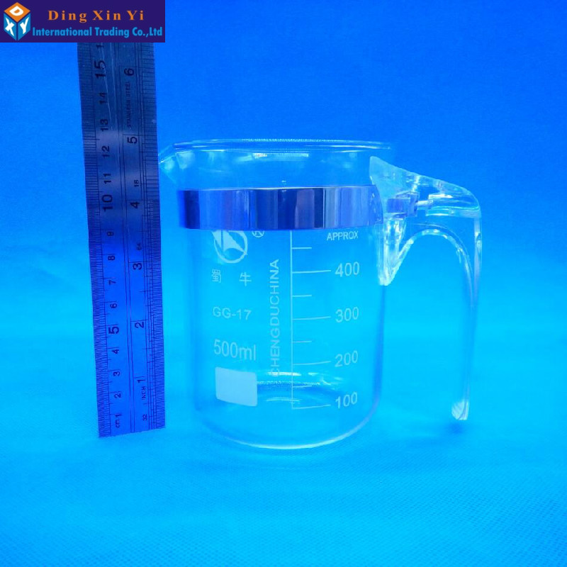 1 stück Glas becher Mit griff 500 ml becher Labor Liefert labor glas messbecher