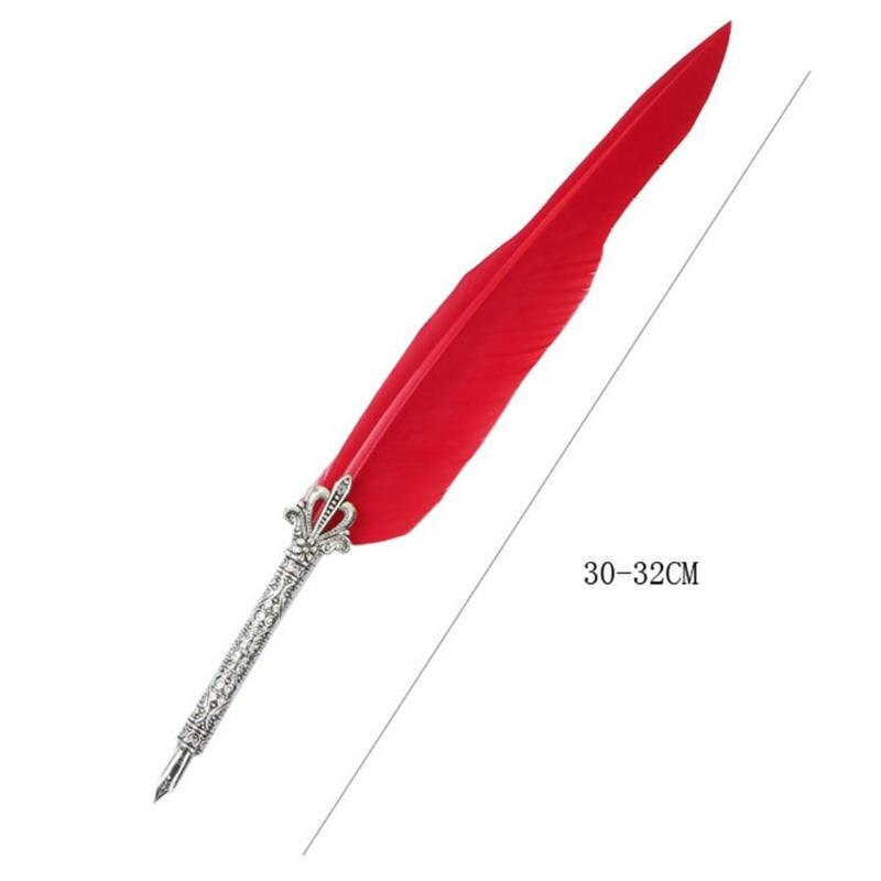 Retro Vintage Kalligrafie Veer Dip Pen Schrijven Inkt Set Quill Handtekening Pen Vulpennen Briefpapier Geschenkdoos Bruiloft Verjaardag