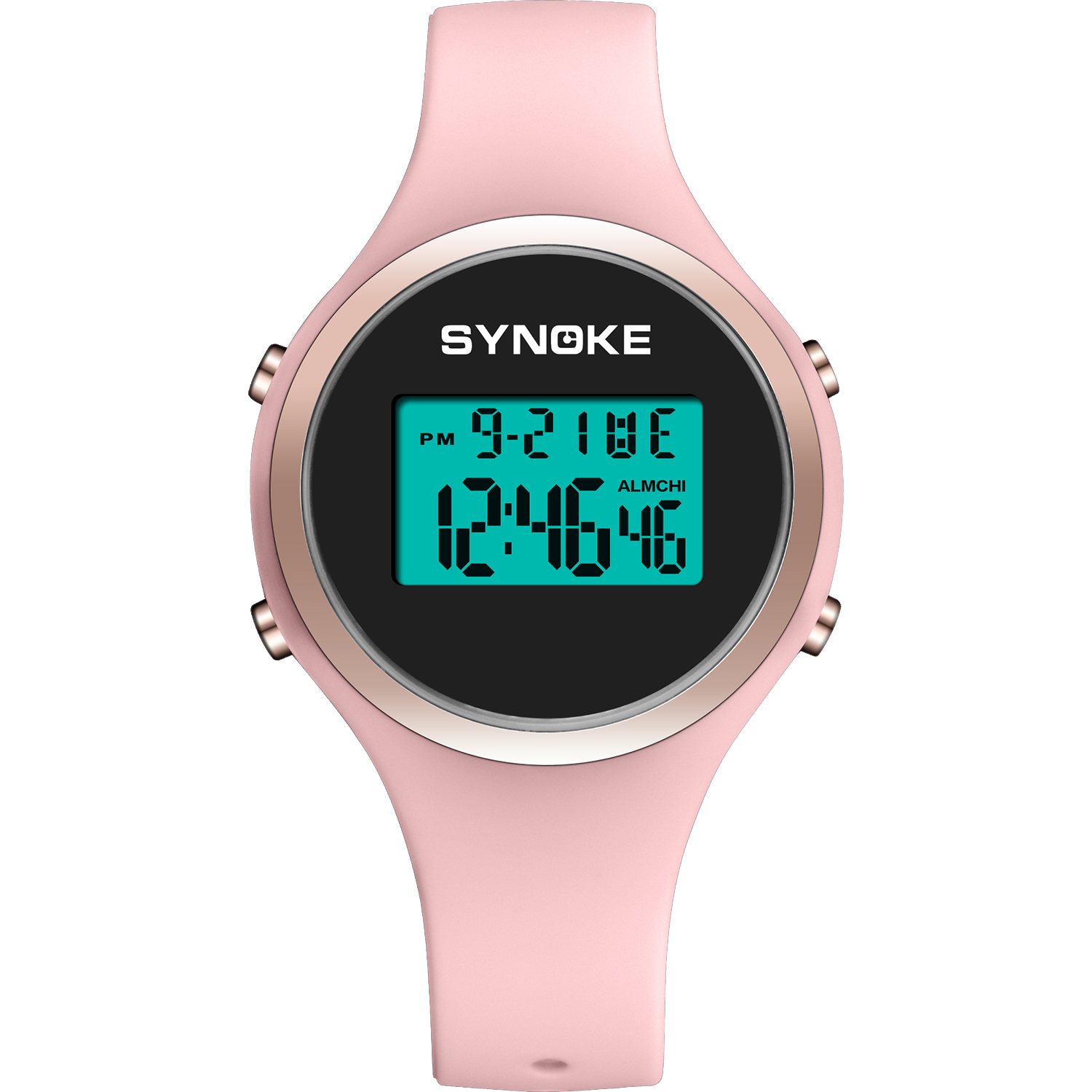 Synoke Sport Frauen Uhren führte digitale Schwimm uhr Frauen multifunktion Ale Armbanduhren Alarm Stoppuhr Damen uhr: Rosa