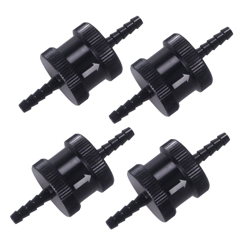 Aluminum Alloy Fuel Non Return One Way Check Valve Petrol Fuel Check Valve for Water Petrol Oils Black