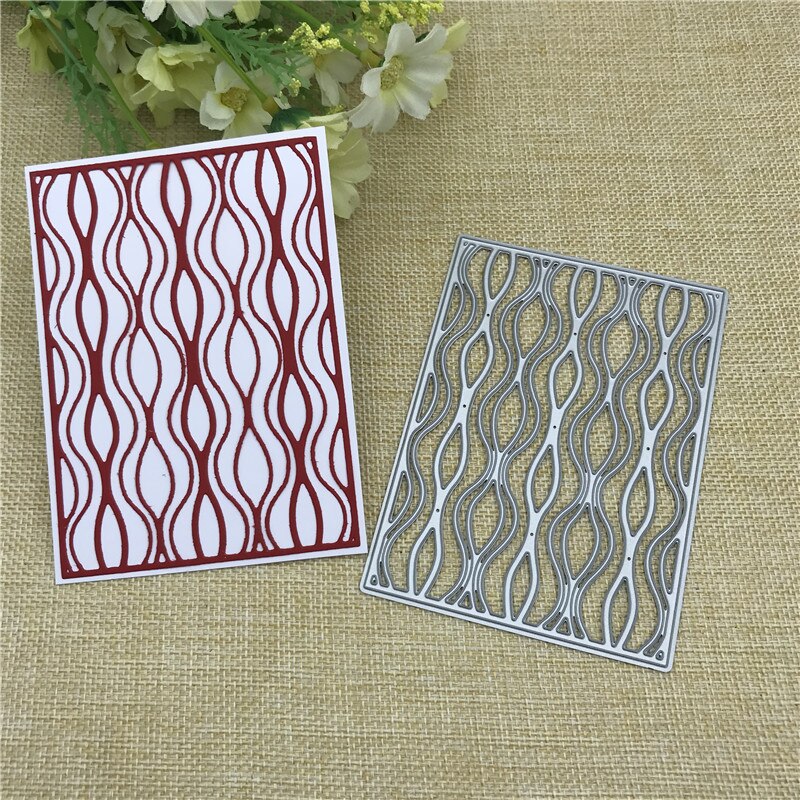 Golvende rechthoekige frame achtergrond metalen snijmallen sjablonen voor het maken van kaarten decoratieve reliëfdruk pakpapier kaarten stempel diy