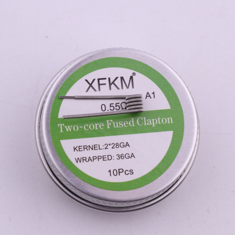 XFKM 10 pz/lotto Premade NI80 SS316L A1 Alien Fuso Clapton Prebuilt Bobina Nichelcromo Prebuilt Filo di Resistenza Al Calore Vape: 2-28-A1-10