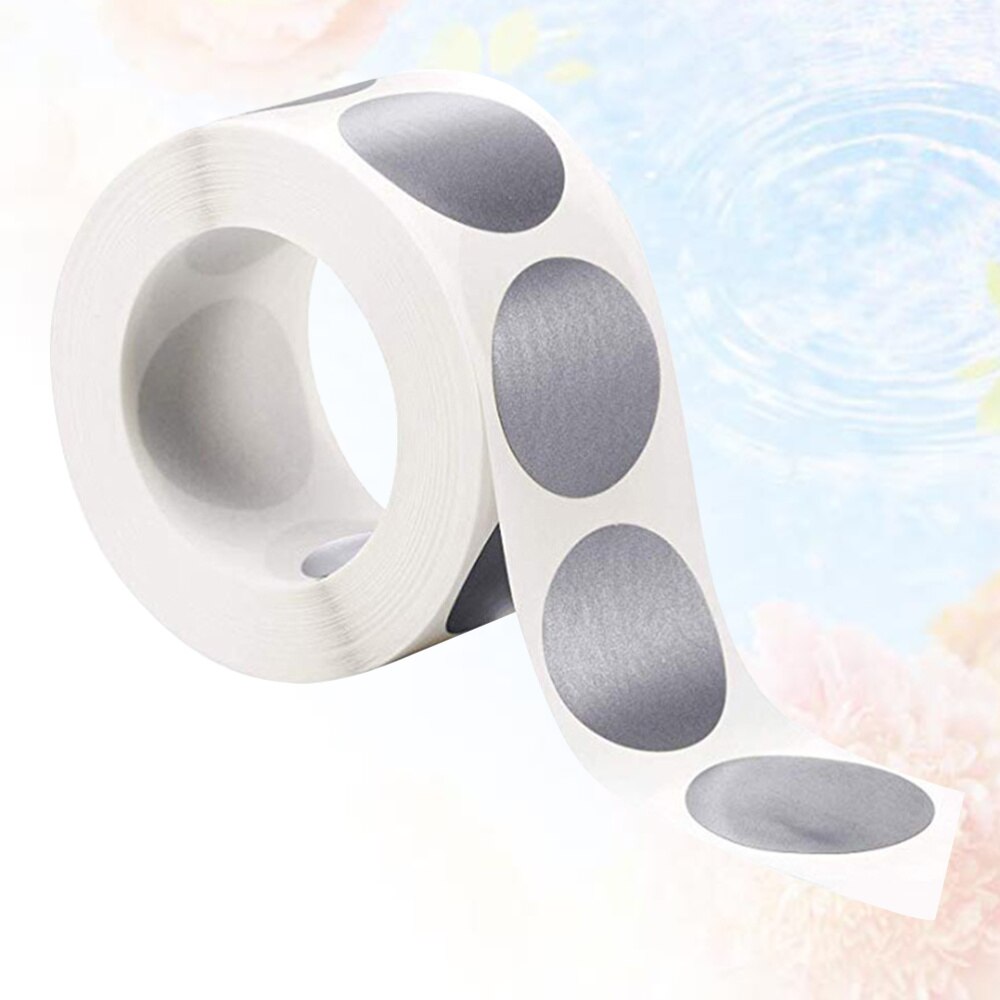 1 Roll 300pcs Scrape DIY Adhesive Sticker Round Label Paper Decals Silver Bag Stickers Party Favor