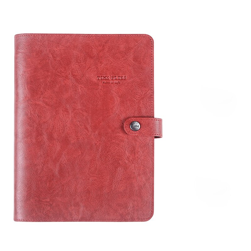 Agenda rétro Vintage couverture en cuir à feuilles mobiles carnet de notes remplaçable papier voyageur bloc-notes fournitures de papeterie: Red / A5 175mmx235mm