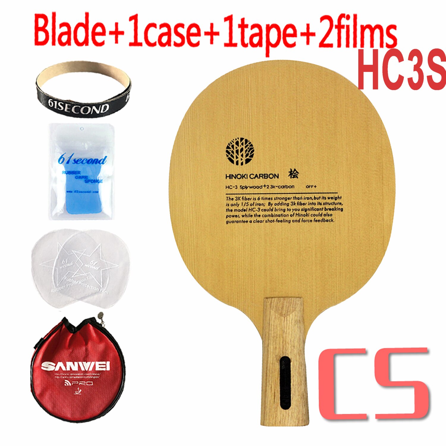 Sanwei HC.3 HC 3 HC-3 HC-3S HC3S Table Tennis PingPong Blade: HC3S CS with YRM