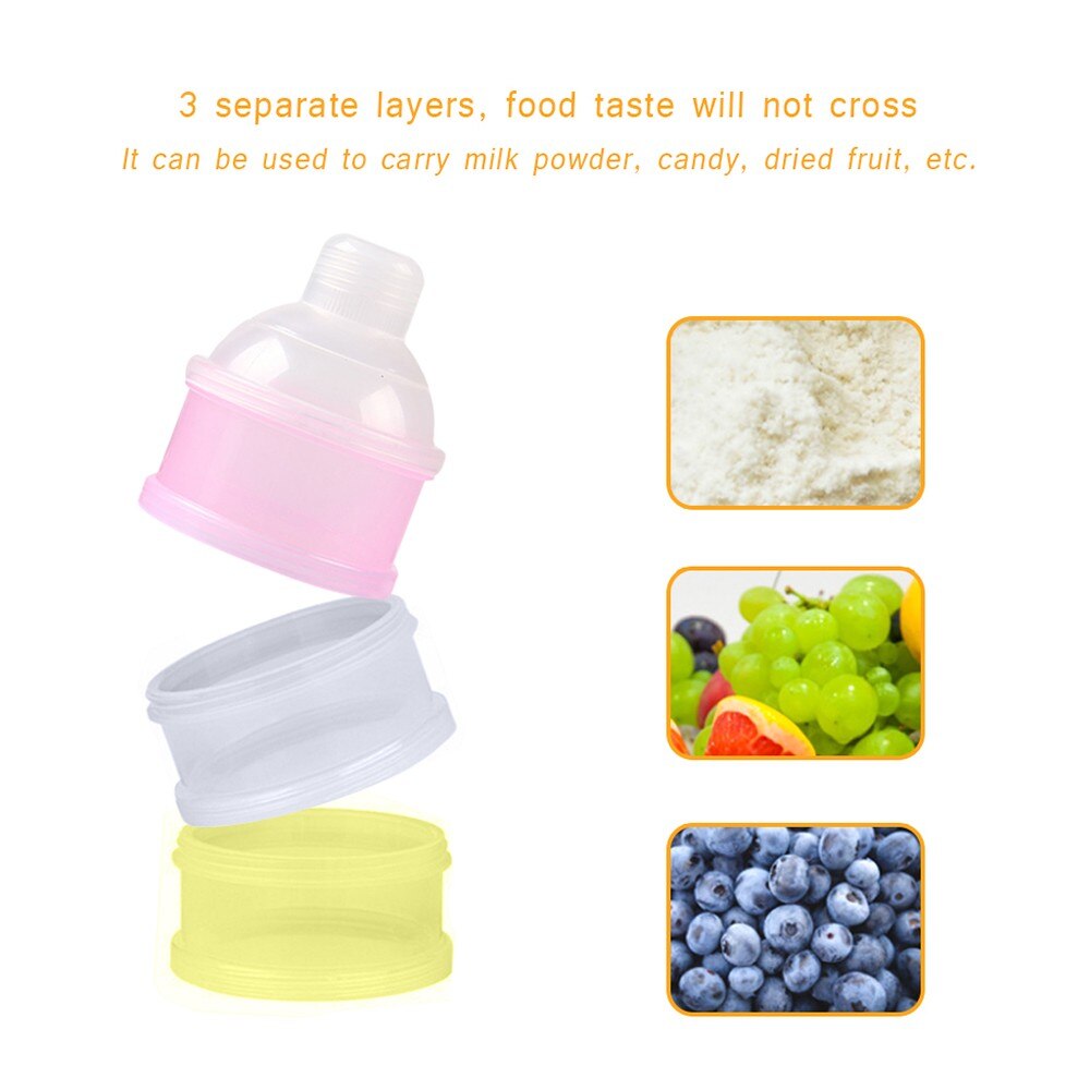 3 Layers Baby Milk Powder Formula Dispenser Feeding Box Container Bottle